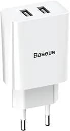 Зарядний пристрій Baseus Speed ​​Mini Dual U Charger 10.5W White - мініатюра 2