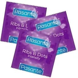 Презервативи точково-ребристі Pasante Ribs and Dots - мініатюра 3