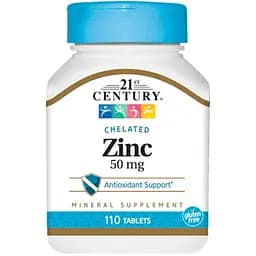 Витамины и минералы 21st Century Zinc 50 mg, 110 таблеток