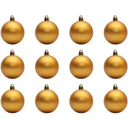 Набір ялинкових іграшок Devilon кулі 6 см золотистий матовий 12 шт. (890704)