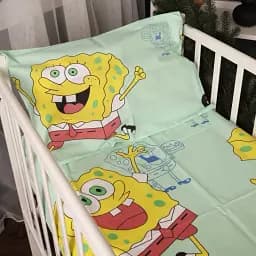 Наволочка MirSon Бязь 17-0688 Спанч Боб і Патрік 45х45 см світло-зелена (2200010258936)