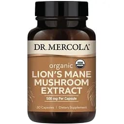 Органічний екстракт їжовіка Dr. Mercola Organic Lion's Mane Mushroom Extract 30 капсул