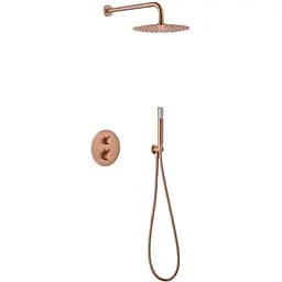 Душова система прихованого монтажу з термостатом Imex Monza PVD матове рожеве золото GTM039/ORC, Золотий