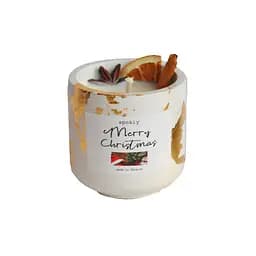 Ароматична свічка ручної роботи із соєвого воску «Mulled wine» Spokiy SP2393, 130 г у гіпсовому кашпо