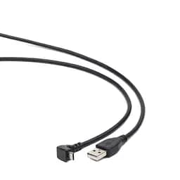 Кабель USB 2.0 AM – microUSB (5P), 1.8 м, черный, Cablexpert, угловой разъем (CCP-mUSB2-AMBM90-6)