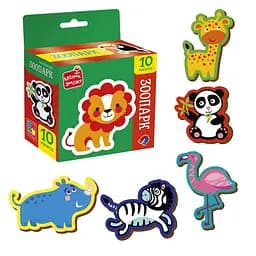 Дитячий набір магнітів "Зоопарк" Vladi Toys VT3106-39, 10 магнітів - мініатюра 2