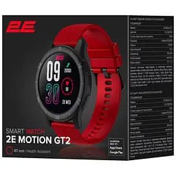 Смарт-годинник 2E Alpha Motion GT2 47 мм Black-Red - мініатюра 8