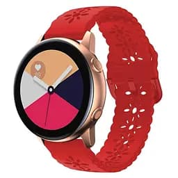 Ремінець Flower для Samsung Galaxy Watch Active 2 40mm44mm - червоний ширина кріплення 20мм силікон Watchbands (W32-6WB91199940) - мініатюра 2