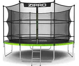 Батут із внутрішньою сіткою Zipro Jump Pro 12 футів 374 см чорно-зелений (5902659840684)