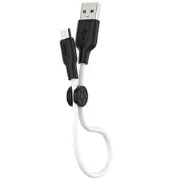 Кабель Hoco X21 Pisces Cable USB to MicroUSB 2,4A 0.25m Black - White