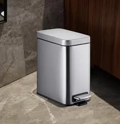 Відро для сміття Mixxus Premium Quadro-TC0105 SS Color з плавним закриттям прямокутне 5 л нержавійка (MI7062)  - мініатюра 3