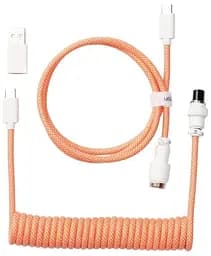 Кабель Keychron USB-A/USB-C USB-C заряджання/синхронізації Keychron, 1.36м, Type-C, Coiled Aviator, оранжевий (CAB14_KEYCHRON)