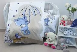 Комплект постільної білизни в ліжечко Tag Tekstil Umbrella blue для немовлят Парасолька (блакитна)
