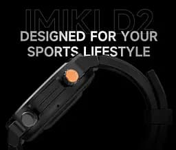 Смарт-годинник iMiki D-2 Silicone Strap AMOLED Black-Silver - мініатюра 2