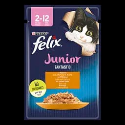 Вологий корм для кошенят Felix Fantastic Junior з куркою 85 г