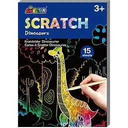 Набір для творчості скретч-арт Avenir Скретчбук динозаври, 15 аркушів (CH191601)