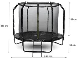 Батут садовий SkyFlyer Black 8 футов зі сходами 244 см (TR0033) - мініатюра 11