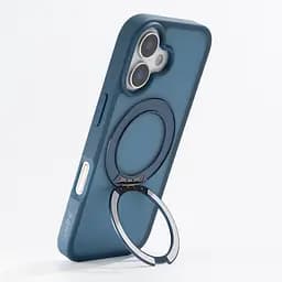 Противоударный чехол-панель для Apple iPhone 17, Unit Stand2, синий, силикон + поликарбонат, защита всего корпуса, с подставкой, поддержка магнитных держателей и беспроводной зарядки (MagSafe), ArmorStandart (ARM86332) - мініатюра 5