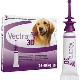 Краплі Ceva Vectra 3D від зовнішніх паразитів для собак від 25.1 до 40 кг 3 піпетки по 4.7 мл