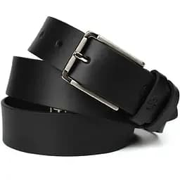 Ремінь шкіряний Grande Pelle чорний 120х3.5х0.5 см acs0032059