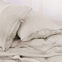 Простирадло на резинці MirSon Linen Jasmine Льон 70х130 см бежево-сіре (2200008269470) - мініатюра 6