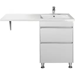 Тумба Мойдодир Wing 60-W з умивальником Rodeo 120 R з крилом над пралкою підлогова Білий