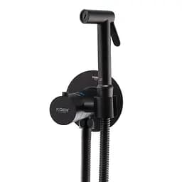 Гігієнічний душ прихованого монтажу Koer KB-24029-05 із термостатом Black KR5494, Чорний матовий
