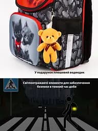 Ортопедичний шкільний рюкзак (ранець) School Standard 3 в 1 для дівчинки 570 гр 14,5 літрів Сірий з червоним - мініатюра 8