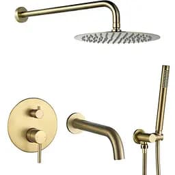 Душова система з виливом VBI Milano brushed gold прихованого монтажу VBI-050110BG, Золотий