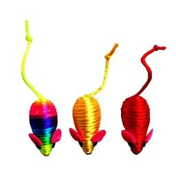 Іграшка для котів TatraPet Мотузкова мишка різнобарвна в асортиметі 5 см 