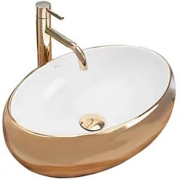 Умивальник Rea Linda gold white накладний REA-U1021, Золотий