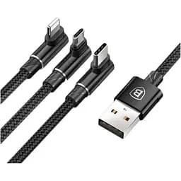 Кабель Baseus MVP 3 in 1 Game Cable USB 3.5 A 1.2 м чорний CAMLT-WZ01