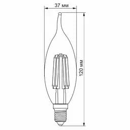 Лампочка Videx Filament C37FtA 6W E14 2200K 220V (VL-C37FtA-06142) - мініатюра 3