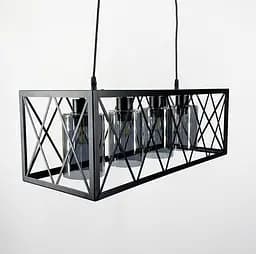 Підвісна люстра в металевому корпусі з плафонами Line.F Колір плафона Графітовий