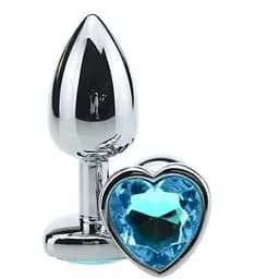 Анальна пробка з кристалом SKN-MSS31 (розмір M), Срібний / Голубой