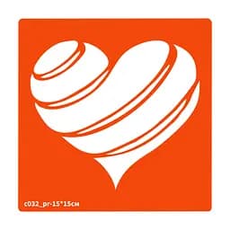 Трафарет для био-папы Сердце c032_pr-15*15см, размер 15х15см