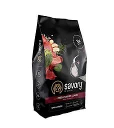Сухой корм Savory Small Breed богат свежей индейкой и ягненком 8 кг для собак малых пород (индейка и ягненок)
