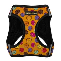 Шлея для собак Bronzedog Sport Vest Пончики XXS 15х13х3 см помаранчева - мініатюра 2