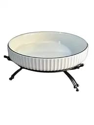 Сервировочное блюдо 1571B из керамики на металлической подставке 22,5см