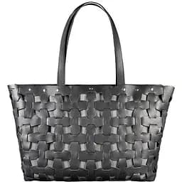 Шкіряна плетена жіноча сумка Пазл Xl чорна Crazy Horse