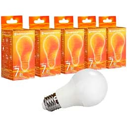 Набор светодиодных ламп Евросвет 7 Вт 4200 К A-7-4200-27 Е 27, 5 шт. (56701)