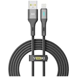 Кабель Yoki LED USB to Lightning 2.4 A 2 м Black