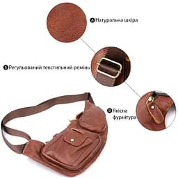 Чоловіча сумка з великою кількістю кишень із натуральної шкіри Vintage 15,5х39х6 см sum0027485 - мініатюра 14