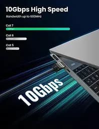 Патч корд Ugreen мережевий кабель Ethernet RJ45 Cat 7 10 Гбіт/с 600 МГц 2м Black (NW106) - мініатюра 2