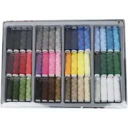 Набор ниток для шитья Crelando 48 шт. NE 40/2 разноцветный