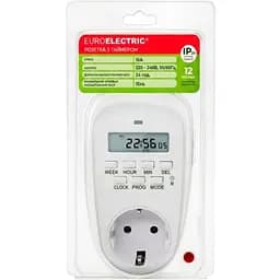 Розетка Euroelectric з таймером електронна (ST-16A/3,60kW€))