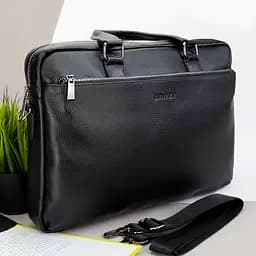 Портфель кожаный для ноутбука 13" и документов А4 DRL19286-6 черный