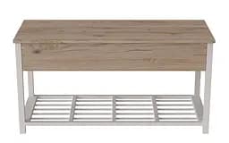 Банкетка з ящиком Ferrum-decor Дрейк 1 550x1000x400 метал Білий ДСП Дуб Сан-Марино16 мм (FRD-103053) - мініатюра 3