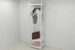 Шафа Гардероб Уні секція 1 серії Конект Ferrum-decor 220x60x50см Білий метал ДСП Білий 32 мм (FRD-104507)