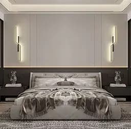 Правий настінний світильник у чорному корпусі 60 см Арт. YG319/600R (ПРАВА) Line F